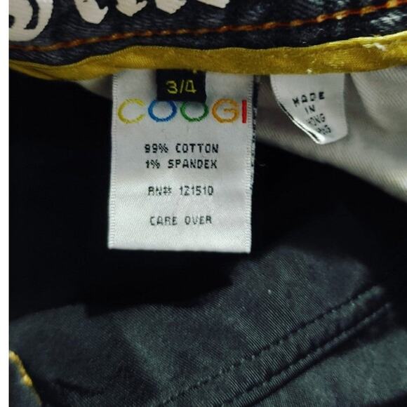 Coogi Vintage Embroidered Distressed Straight Leg Jeans Low Rise Blue Womens 3/4 - Picture 5 of 8